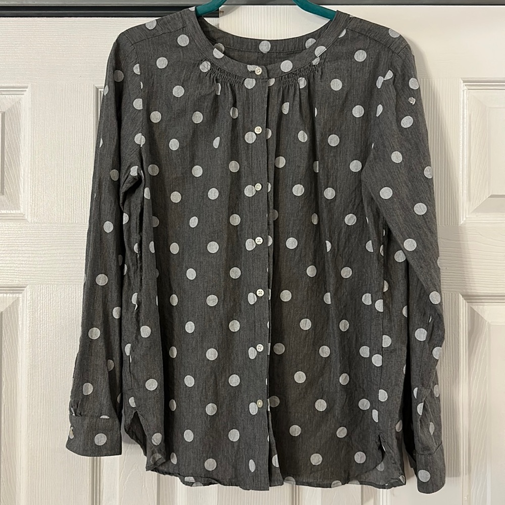 Grey Loft Button Down Blouse